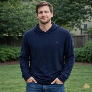 Buffalo David Bitton Navy Blue Hoodie Size M LIKE NEW
